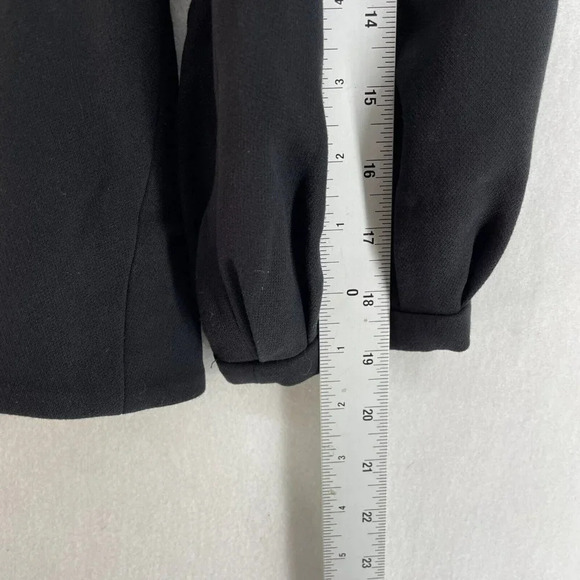 Cabi Abbott Jacket Women's Sz 4 Black Collared Brass Button Peplum Stretch #3027 - Picture 4 of 10